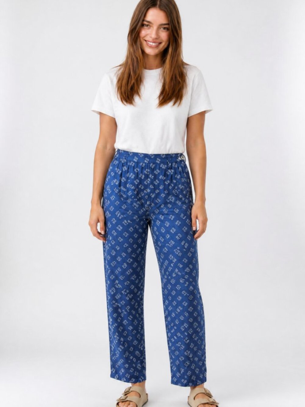 Vintage 90's Lizwear Blue Rayon Pleated Womens Casual Pants 8